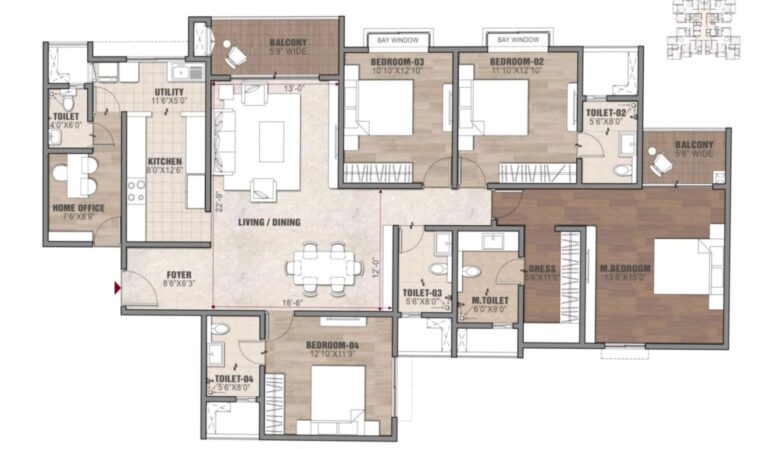 vaswani starlight floor plan 4-BHK-01